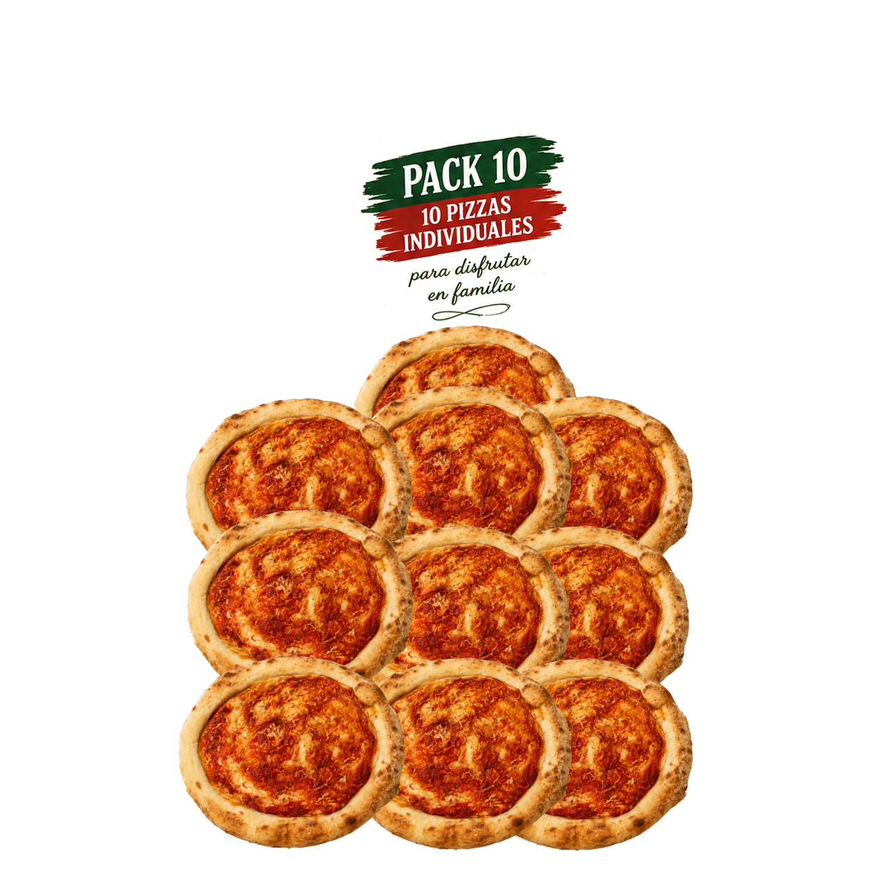 Pack 10 Pizzas Individuales ( 220gr Aprox ) - Imagen 2