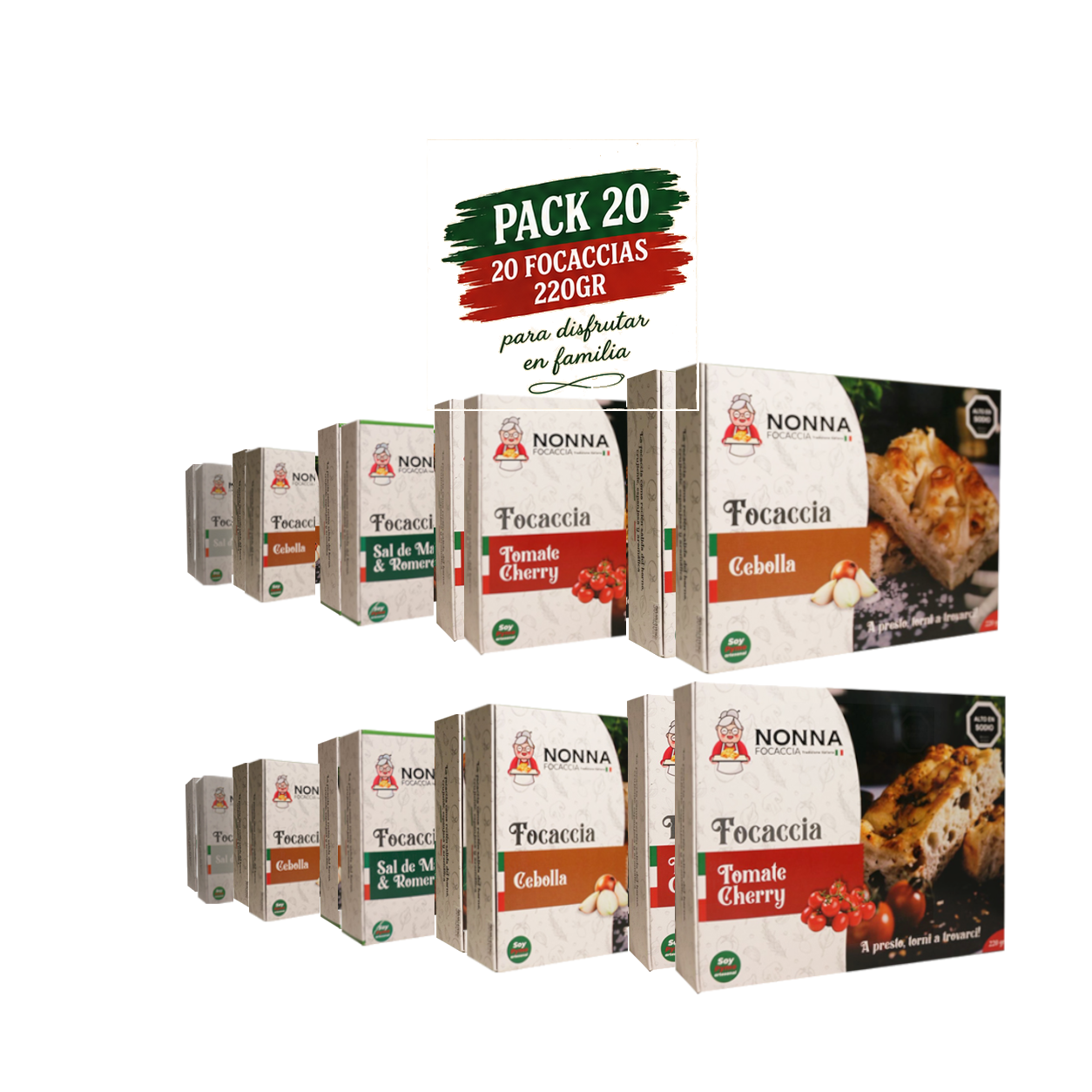 Pack 20 Focaccias ( 220gr Aprox ) - Imagen 2