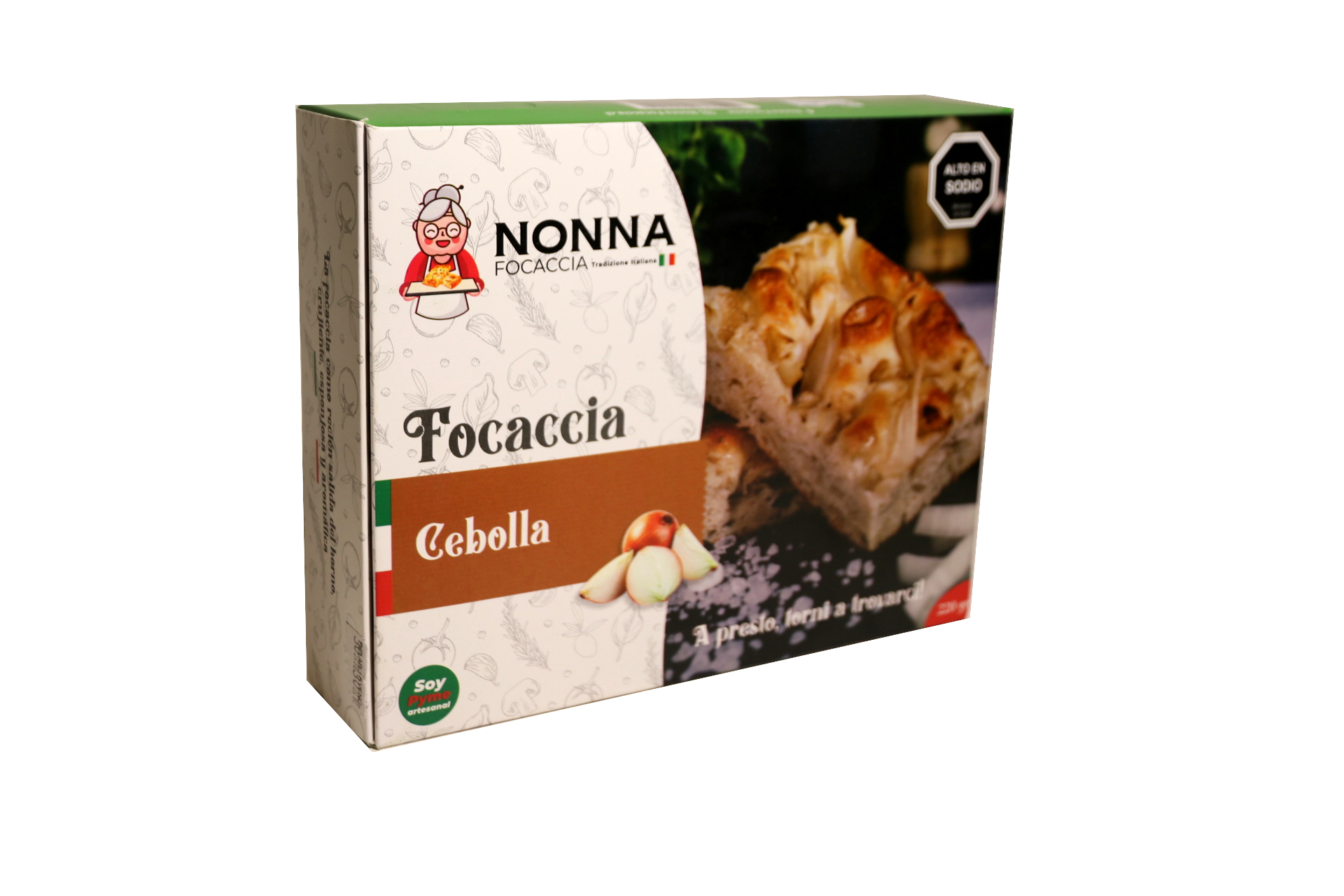 🧅 Focaccia de cebolla, aceite oliva, sal de mar ( 220gr Aprox )