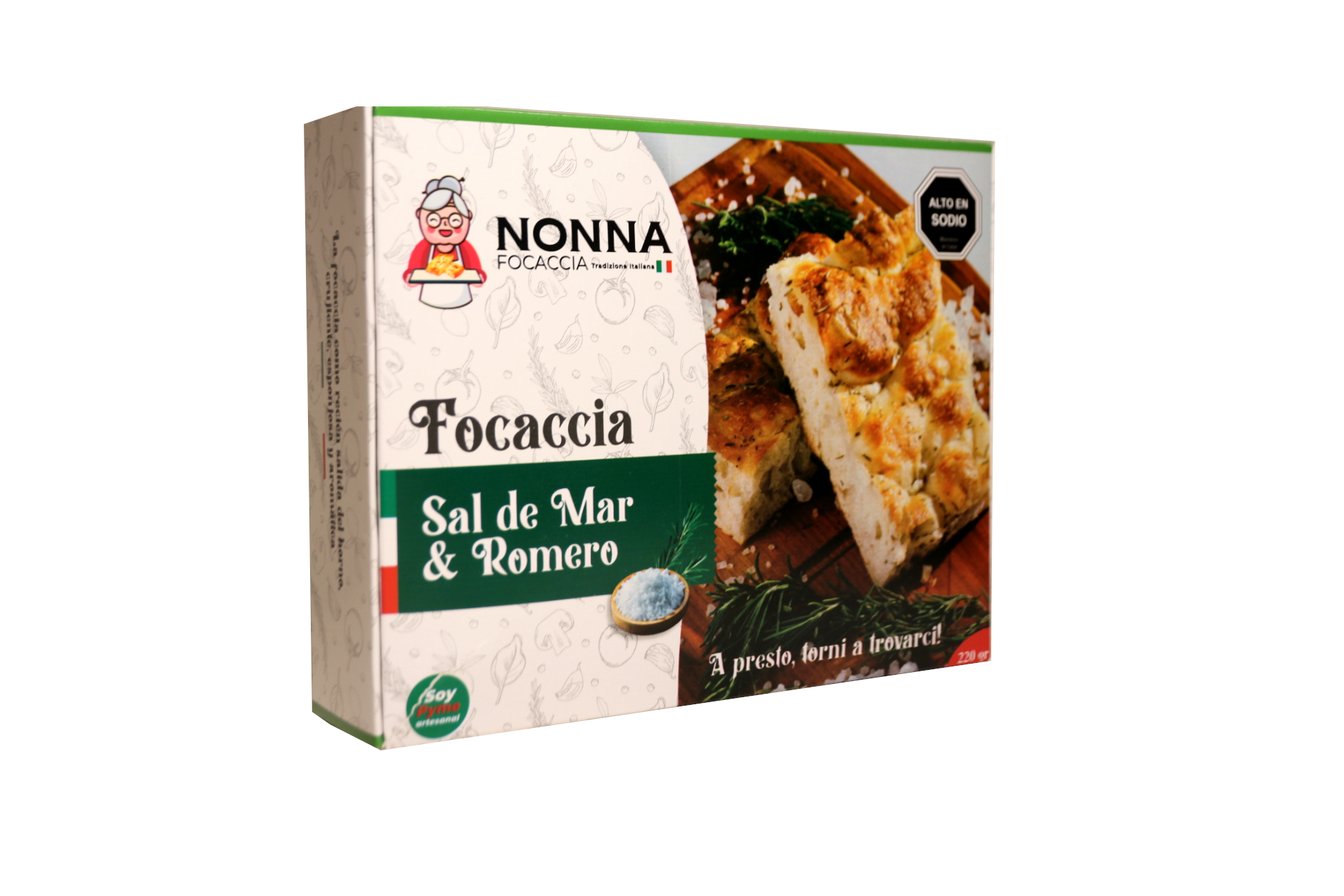 🌿 Focaccia sal de mar romero ( 220gr Aprox)