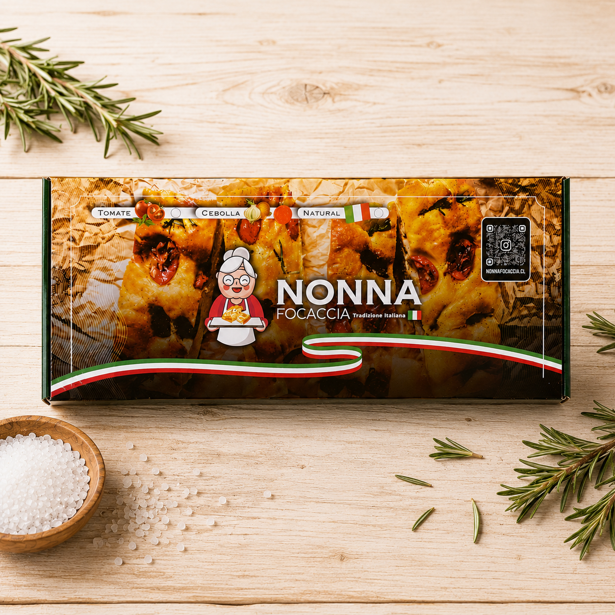 🌿 Focaccia sal de mar romero ( 660gr Aprox )
