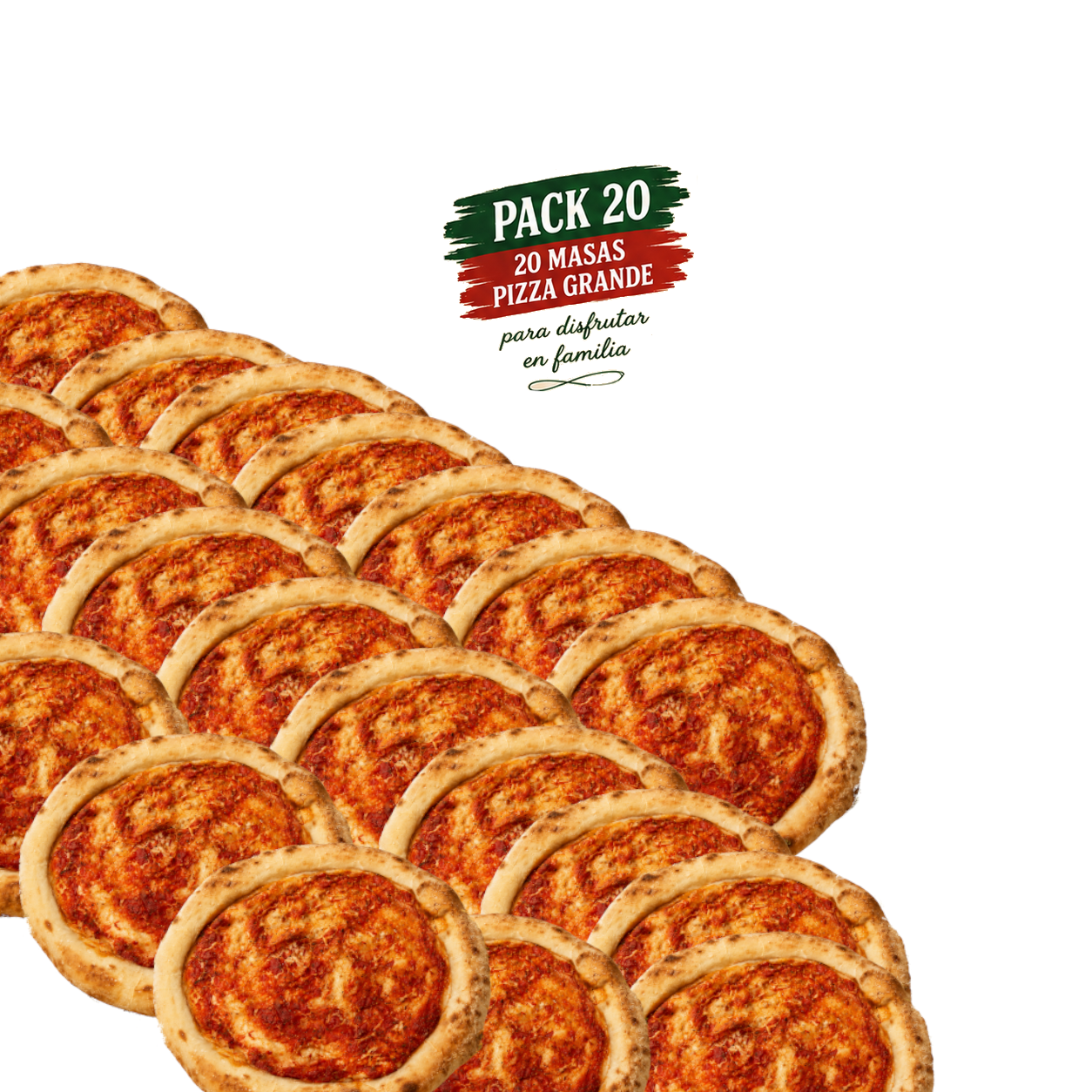 Pack 20 Pizzas Individuales ( 200gr Aprox ) - Imagen 2